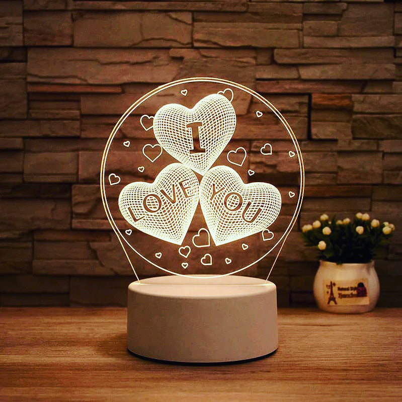 3D I Love You LED Light