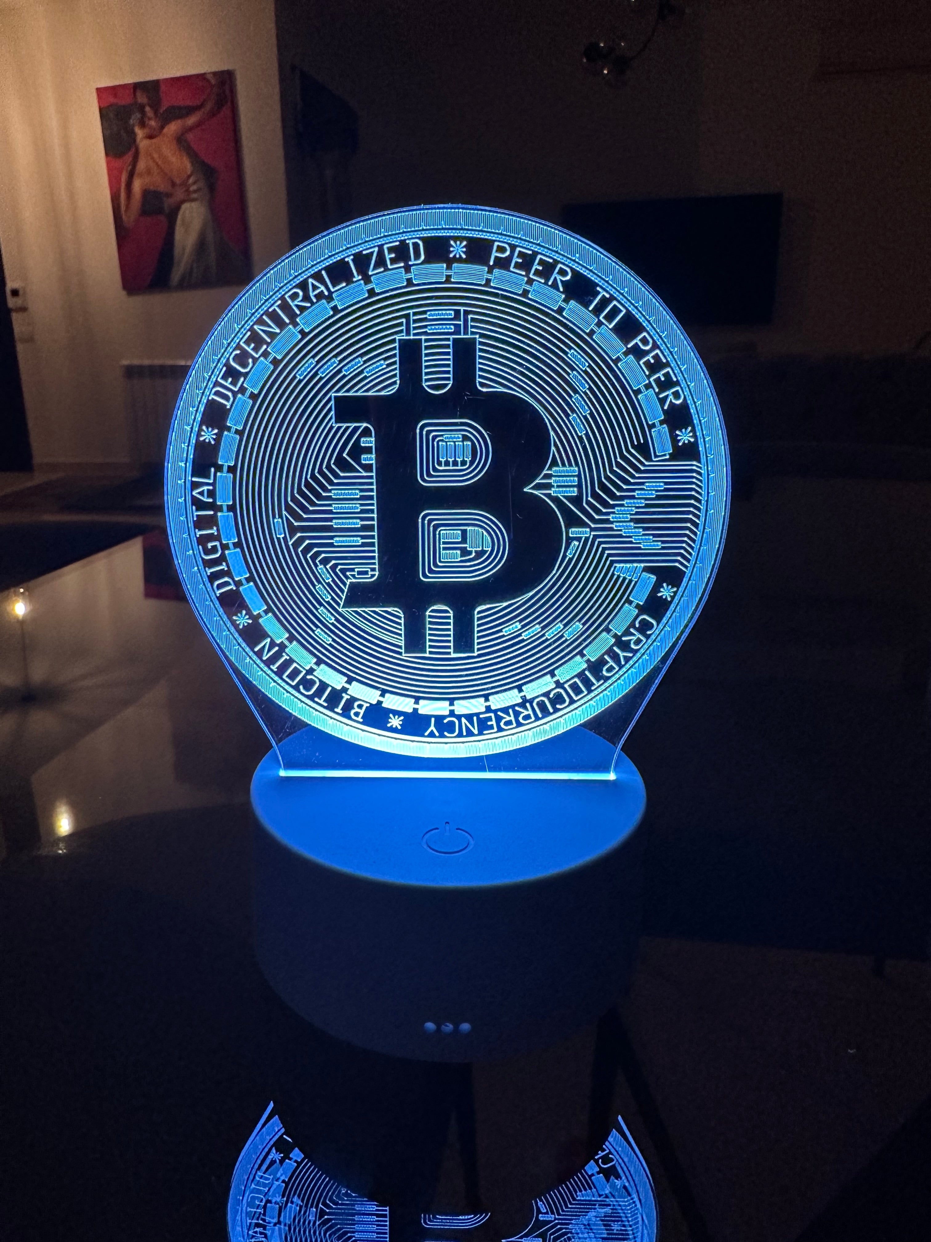 3D Bitcoin LED Light